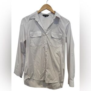 Express Women’s Casual White Button Down Shirt